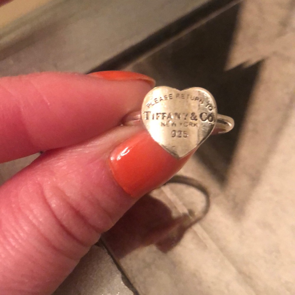 Tiffany and Co sterling silver heart ring, size 6
